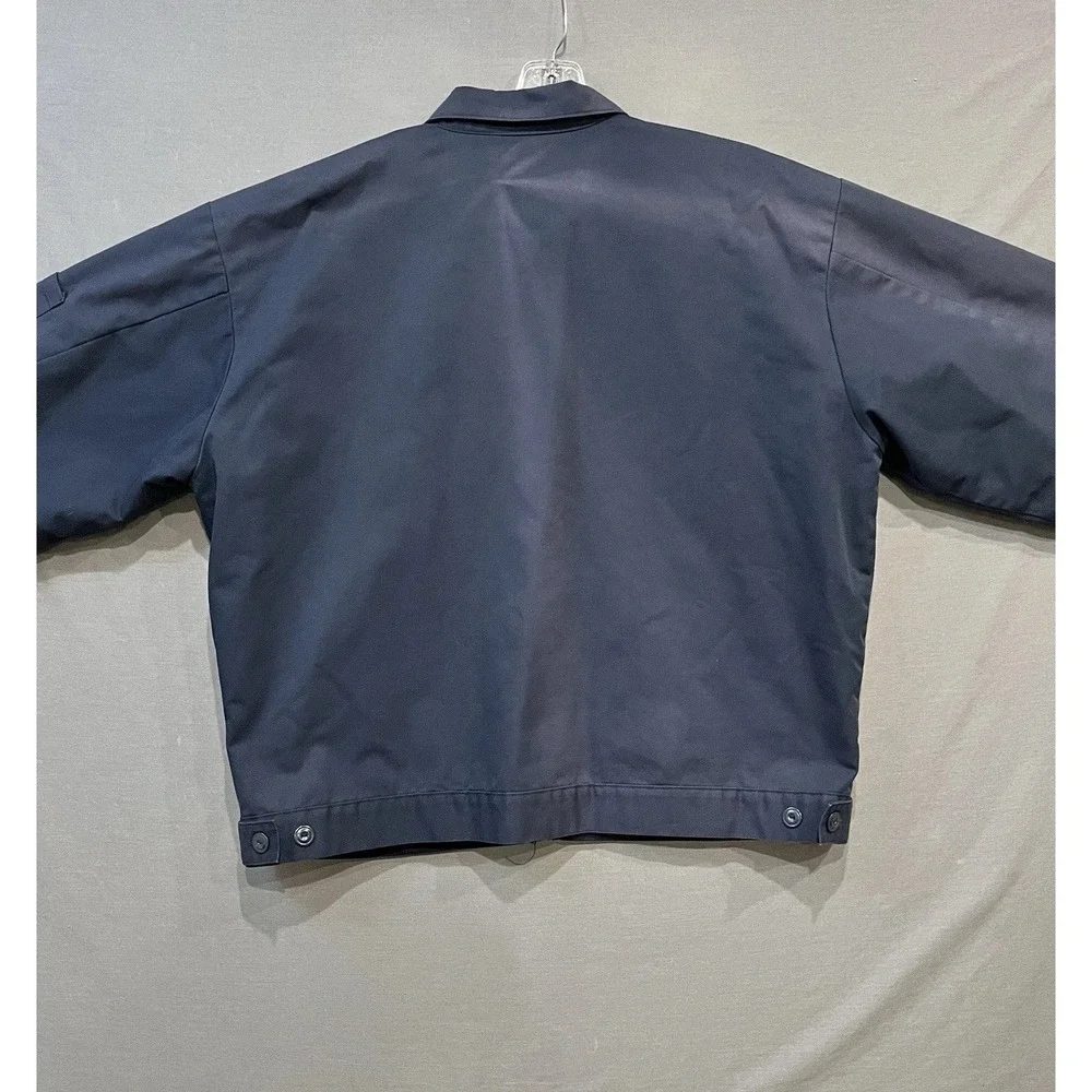 MJ22‎ Work Jacket Men's XL-RG Blue Distressed Quilted Lining Full Zip Workwear